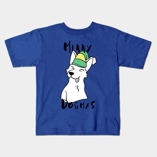 merry dogmas Kids T-Shirt by crackstudiodsgn